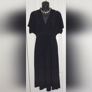 Metro 7 Womens Black V-Neck Dress Size 12-14